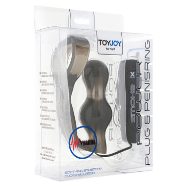 Toy Joy Manpower Plug & Penisring, серый - Анальная втулка с эрекционным кольцом, вибрирующая - купить в секс шопе Toy Joy Manpower Plug & Penisring, серый - Анальная втулка с эрекционным кольцом, вибрирующая - купить в секс шопе