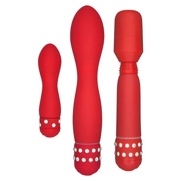 Toy Joy Diamond Triple Pleasure Pack, красный, Набор вибраторов Toy Joy Diamond Triple Pleasure Pack, красный, Набор вибраторов
