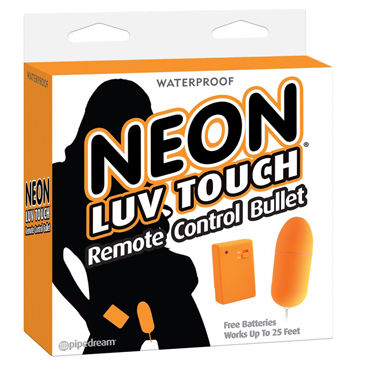 Pipedream Neon Luv Touch Remote Control Bullet, оранжевое, Виброяйцо на дистанционном управлении Pipedream Neon Luv Touch Remote Control Bullet, оранжевое, Виброяйцо на дистанционном управлении