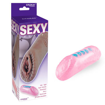 Erokay Sexy Pussy with Beads Tube, розовый, Мастурбатор вагина Erokay Sexy Pussy with Beads Tube, розовый, Мастурбатор вагина