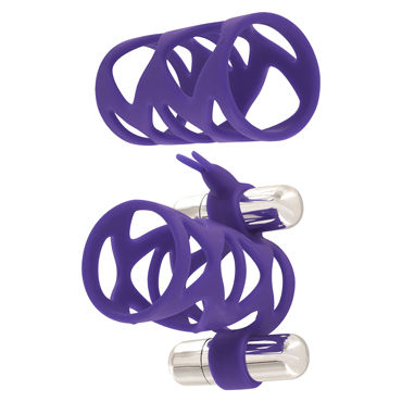 Toy Joy Double Tickler Sleeve Set, фиолетовый, Набор из двух насадок на пенис Toy Joy Double Tickler Sleeve Set, фиолетовый, Набор из двух насадок на пенис