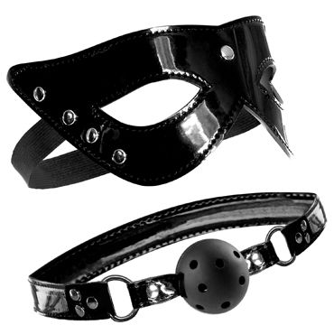 Pipedream Masquerade Mask & Ball Gag, Маска на глаза и кляп с отверстиями и другие товары Pipedream с фото Pipedream Masquerade Mask & Ball Gag, Маска на глаза и кляп с отверстиями и другие товары Pipedream с фото