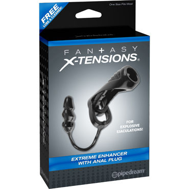Pipedream Fantasy X-tensions Extreme Enhancer with Anal Plug, Насадка на пенис с анальной пробкой Pipedream Fantasy X-tensions Extreme Enhancer with Anal Plug, Насадка на пенис с анальной пробкой