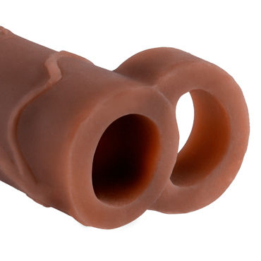 Pipedream Fantasy X-tensions Perfect 2" Extension with Ball Strap, коричневая, Удлиняющая насадка на 5см с петлей для мошонки и другие товары Pipedream с фото Pipedream Fantasy X-tensions Perfect 2" Extension with Ball Strap, коричневая, Удлиняющая насадка на 5см с петлей для мошонки и другие товары Pipedream с фото
