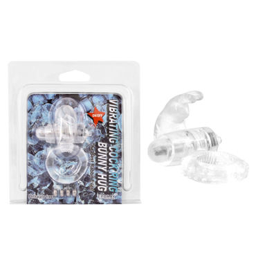 Erokay Vibrating Cock Ring Bunny Hug, прозрачное, Виброкольцо с клиторальным стимулятором Erokay Vibrating Cock Ring Bunny Hug, прозрачное, Виброкольцо с клиторальным стимулятором