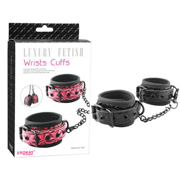 Erokay Wrists Cuffs, черные, Наручники с фактурным узором Erokay Wrists Cuffs, черные, Наручники с фактурным узором