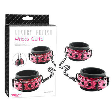 Erokay Wrists Cuffs, красные, Наручники с фактурным узором Erokay Wrists Cuffs, красные, Наручники с фактурным узором