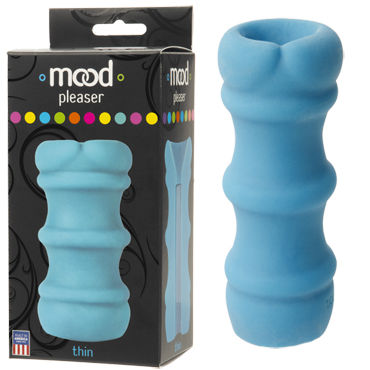 Doc Johnson Mood Pleaser Thin, голубой, Компактный мастурбатор Doc Johnson Mood Pleaser Thin, голубой, Компактный мастурбатор