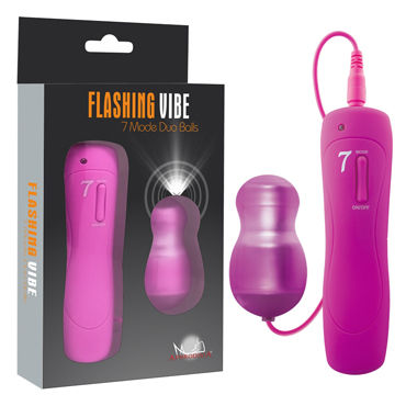 Howells Aphrodisia Flashing Vibe 7Mode Duo Balls, розовое, Виброяйцо с выносным пультом управления Howells Aphrodisia Flashing Vibe 7Mode Duo Balls, розовое, Виброяйцо с выносным пультом управления