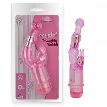 Howells Aphrodisia Crystal Stimulator Naughty Rabbit, розовый, Вибратор с клиторальным стимулятором Howells Aphrodisia Crystal Stimulator Naughty Rabbit, розовый, Вибратор с клиторальным стимулятором