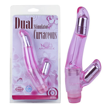 Howells Aphrodisia Dual Stimulator Curvaceous, розовый, Вибратор с клиторальным стимулятором Howells Aphrodisia Dual Stimulator Curvaceous, розовый, Вибратор с клиторальным стимулятором
