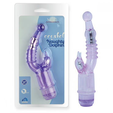 Howells Aphrodisia Crystal Stimulator Naughty Dolphin, фиолетовый, Вибратор с клиторальным стимулятором Howells Aphrodisia Crystal Stimulator Naughty Dolphin, фиолетовый, Вибратор с клиторальным стимулятором