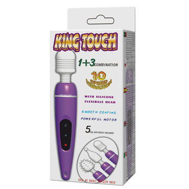 Baile King Touch, розовый, Вибромассажер с тремя насадками и другие товары Baile с фото Baile King Touch, розовый, Вибромассажер с тремя насадками и другие товары Baile с фото