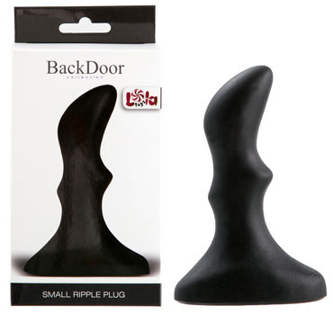Lola Toys Back Door Small Ripple Plug, черная, Маленькая анальная пробка с волнистым рельефом Lola Toys Back Door Small Ripple Plug, черная, Маленькая анальная пробка с волнистым рельефом