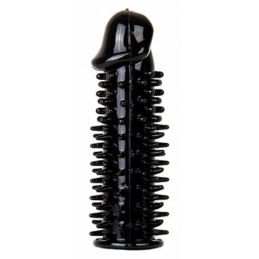 Shots Toys Realistic Spikey Penis Extension, черный, Насадка на пенис с усиками Shots Toys Realistic Spikey Penis Extension, черный, Насадка на пенис с усиками