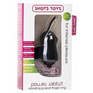 Shots Toys Power Rabbit, черный - Стимулятор на палец - купить в секс шопе Shots Toys Power Rabbit, черный - Стимулятор на палец - купить в секс шопе