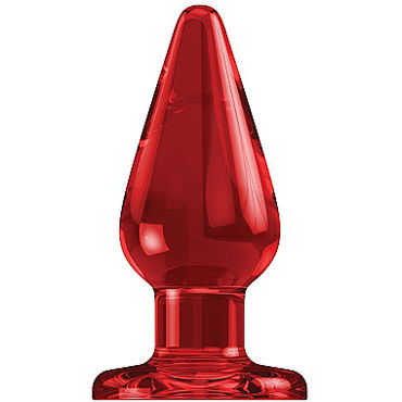 Shots Toys Bottom Line Butt plug Acrylic Model 2, широкая 13 см красная, Анальная пробка Shots Toys Bottom Line Butt plug Acrylic Model 2, широкая 13 см красная, Анальная пробка