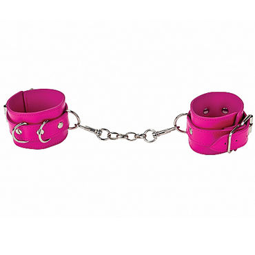 Ouch! Leather Cuffs, розовые - фото, отзывы Ouch! Leather Cuffs, розовые - фото, отзывы