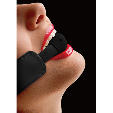 Ouch! Brace Ball Gag, черный, Кляп с кожаным воротником Ouch! Brace Ball Gag, черный, Кляп с кожаным воротником
