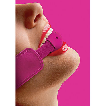 Ouch! Brace Ball Gag, розовый, Кляп с кожаным воротником Ouch! Brace Ball Gag, розовый, Кляп с кожаным воротником