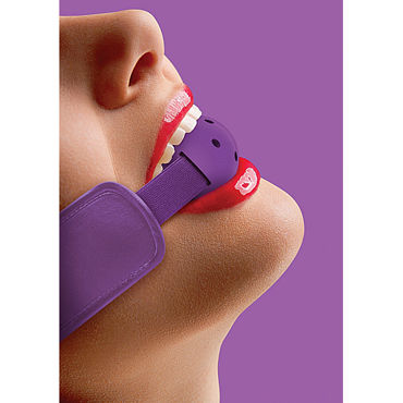 Ouch! Brace Ball Gag, фиолетовый, Кляп с кожаным воротником Ouch! Brace Ball Gag, фиолетовый, Кляп с кожаным воротником