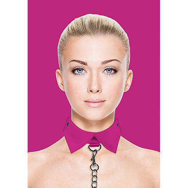 Ouch! Exclusive Collar & Leash, розовый, Ошейник-воротник с поводком Ouch! Exclusive Collar & Leash, розовый, Ошейник-воротник с поводком