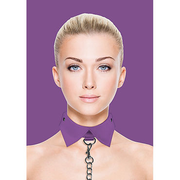 Ouch! Exclusive Collar & Leash, фиолетовый, Ошейник-воротник с поводком Ouch! Exclusive Collar & Leash, фиолетовый, Ошейник-воротник с поводком