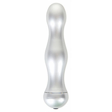 Shots Toys Vibe Deluxe, серебристый, Вибратор рельефной формы Shots Toys Vibe Deluxe, серебристый, Вибратор рельефной формы