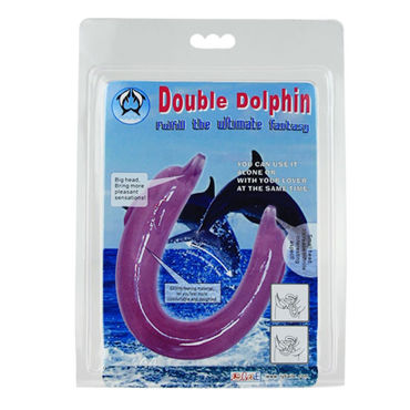 Baile Double Dolphin, фиолетовый, Двойной фаллоимитатор Baile Double Dolphin, фиолетовый, Двойной фаллоимитатор