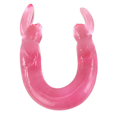 Baile Double Rabbit, розовый, Двойной фаллоимитатор Baile Double Rabbit, розовый, Двойной фаллоимитатор