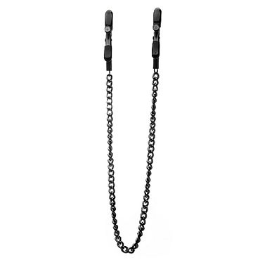 Ouch! Adjustable Nipple Clamps, черные, Зажимы на соски с цепочкой Ouch! Adjustable Nipple Clamps, черные, Зажимы на соски с цепочкой