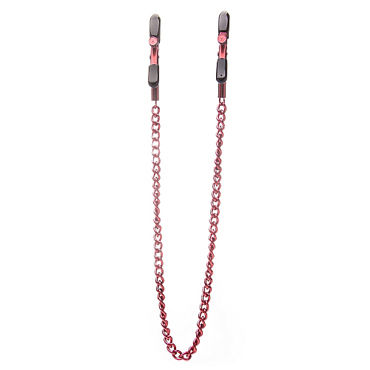 Ouch! Adjustable Nipple Clamps, красные, Зажимы на соски с цепочкой Ouch! Adjustable Nipple Clamps, красные, Зажимы на соски с цепочкой