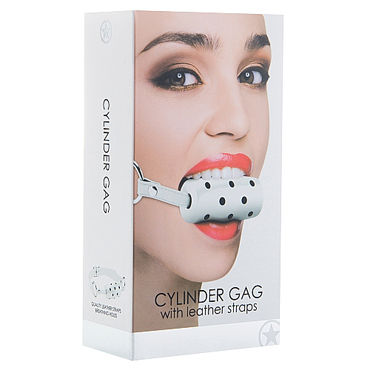 Ouch! Cylinder Gag, белый - Кляп в форме цилиндра - купить в секс шопе Ouch! Cylinder Gag, белый - Кляп в форме цилиндра - купить в секс шопе