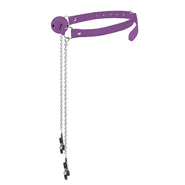Ouch! Ball Gag with Nipple Clamps, фиолетовый - фото, отзывы Ouch! Ball Gag with Nipple Clamps, фиолетовый - фото, отзывы