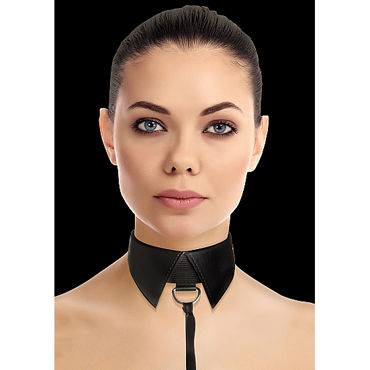 Ouch! Classic Collar with Leash, черный, Ошейник-воротник с поводком Ouch! Classic Collar with Leash, черный, Ошейник-воротник с поводком