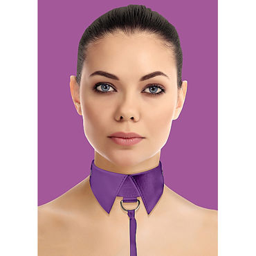 Ouch! Classic Collar with Leash, фиолетовый, Ошейник-воротник с поводком Ouch! Classic Collar with Leash, фиолетовый, Ошейник-воротник с поводком