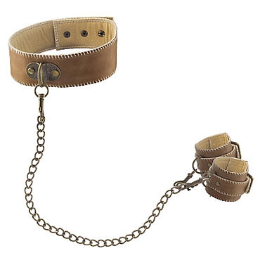 Ouch! Collar With Handcuffs, коричневые - фото, отзывы Ouch! Collar With Handcuffs, коричневые - фото, отзывы