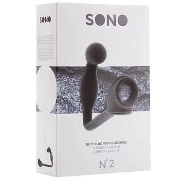 Shots Toys Sono Butt Plug with Cockring №2, черная - фото, отзывы Shots Toys Sono Butt Plug with Cockring №2, черная - фото, отзывы