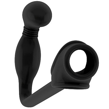 Shots Toys Sono Butt Plug with Cockring №2, черная, Анальная втулка с эрекционным кольцом Shots Toys Sono Butt Plug with Cockring №2, черная, Анальная втулка с эрекционным кольцом