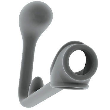 Shots Toys Sono Butt Plug with Cockring №3, серая, Анальная втулка с эрекционным кольцом Shots Toys Sono Butt Plug with Cockring №3, серая, Анальная втулка с эрекционным кольцом