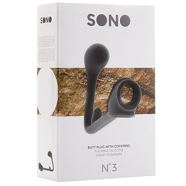 Shots Toys Sono Butt Plug with Cockring №3, черная - фото, отзывы Shots Toys Sono Butt Plug with Cockring №3, черная - фото, отзывы