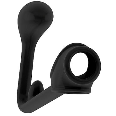 Shots Toys Sono Butt Plug with Cockring №3, черная, Анальная втулка с эрекционным кольцом Shots Toys Sono Butt Plug with Cockring №3, черная, Анальная втулка с эрекционным кольцом