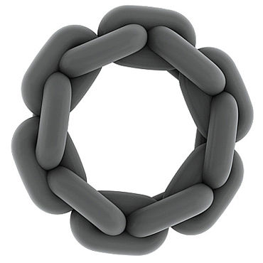 Shots Toys Sono Chain Cockring №4, серое, Эрекционное кольцо Shots Toys Sono Chain Cockring №4, серое, Эрекционное кольцо