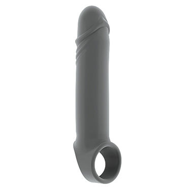 Shots Toys Sono Dong Extension №18, серая, Удлиняющая насадка на пенис Shots Toys Sono Dong Extension №18, серая, Удлиняющая насадка на пенис