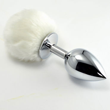 Luxurious Tail Анальная пробка Задорный кролик, белый, Металлическая Luxurious Tail Анальная пробка Задорный кролик, белый, Металлическая