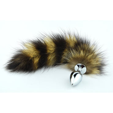 Luxurious Tail Анальная пробка с полосатым хвостом, Металлическая Luxurious Tail Анальная пробка с полосатым хвостом, Металлическая