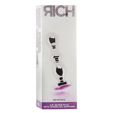 Shots toys Rich Silver Plug Purple Sapphire R2 - Анальная пробка со стразом - купить в секс шопе Shots toys Rich Silver Plug Purple Sapphire R2 - Анальная пробка со стразом - купить в секс шопе