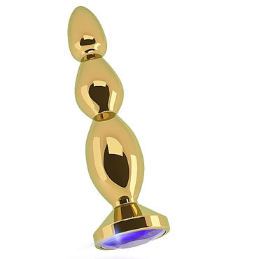 Shots toys Rich Gold Plug Purple Sapphire R3, Анальная пробка со стразом Shots toys Rich Gold Plug Purple Sapphire R3, Анальная пробка со стразом