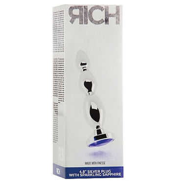 Shots toys Rich Silver Plug Purple Sapphire R3 - Анальная пробка со стразом - купить в секс шопе Shots toys Rich Silver Plug Purple Sapphire R3 - Анальная пробка со стразом - купить в секс шопе