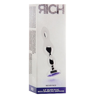Shots toys Rich Silver Plug Purple Sapphire R4 - Анальная пробка со стразом - купить в секс шопе Shots toys Rich Silver Plug Purple Sapphire R4 - Анальная пробка со стразом - купить в секс шопе